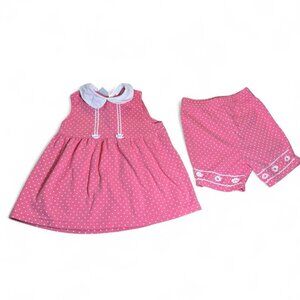 VTG/Y2K Kids Play Pink and White Short and Shirt Set
